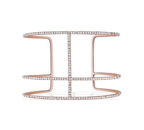 Croisette 粉色银质袖口手链